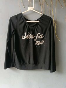 Black V Neck Stylish Party Wear Top