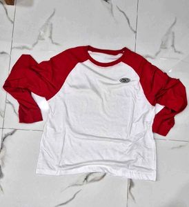 Red and White Long Sleeve T-Shirt