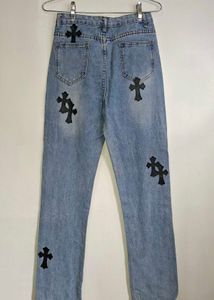 Y2K / Gothic Cross Patch Denim Jeans ✝️✨
