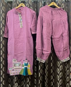 Purple Kurta Set with Pants