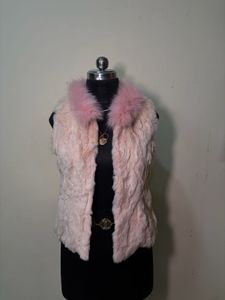 Fur Vest with Pink Collar
