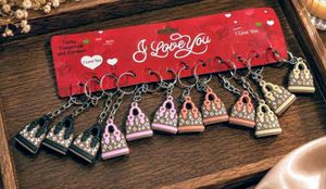 Set of 12 Cute Handbag Design Keychains