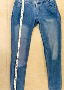 Blue High-Waist Skinny Jeans