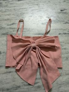 Cute Pink Bow Crop Top