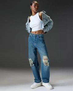 Distressed Blue Denim Jeans