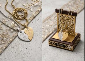 Couple Heart Pendant Necklaces