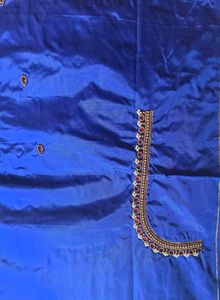 Royal Blue Embroidered Blouse