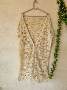 Crochet Knit Open Cardigan