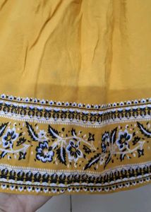Yellow halter neck short kurti