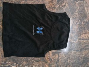 Black Butterfly print tank top