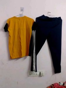 Athletic T-shirt and Pants Set,pant new never used