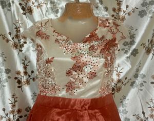 Heavy embroidered lace dress