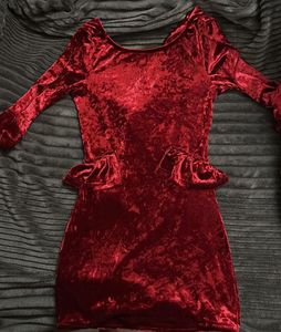 Red Velvet Mini Dress