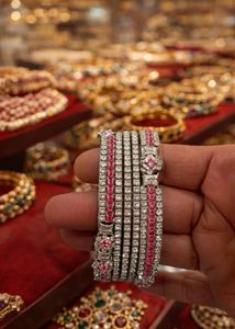 Elegant Crystal Bangle Set
