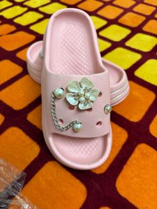 Pink Pearl Embellished Slides