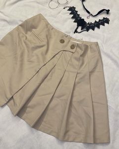 Pleated Tan Mini Skirt