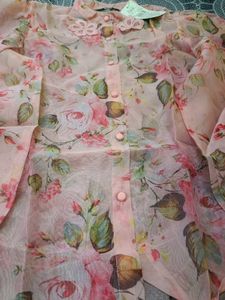 Shein Floral Embroidered Sheer Top