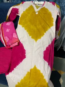 Embellished Yellow &amp; Pink Top
