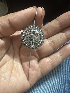 Oxidized Silver Peacock Jhumka Earrings