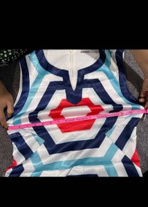 Geometric Print Sleeveless Mini Dress