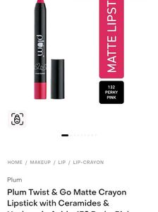 Plum Twist&amp;Go Matte Lipstick Shade(132 Perky Pink)
