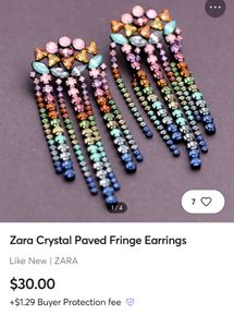 Zara Crystal Paved Fringe Earrings