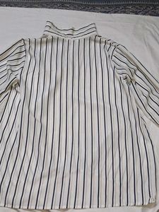 Chic Striped Collared Blouse