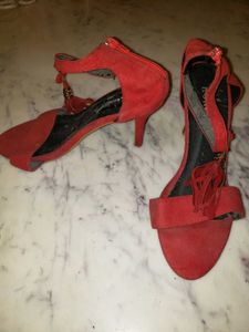 KUNST Red Tasseled Heels