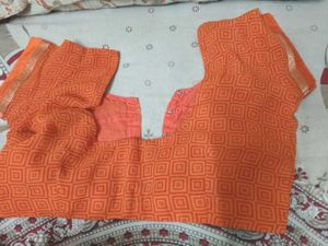 Orange Printed Blouse