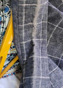 Checked Pattern Gray Blazer