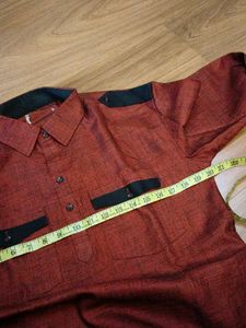 Maroon Textured Pathani Kurta