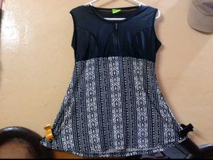 Boho Chic Denim &amp; Print Dress/Top