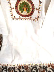 Embroidered White Kurta