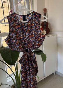 Floral Print Cutout Mini Dress