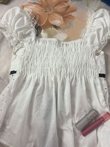 White Broderie Anglaise Off-Shoulder Top