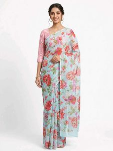 Beautiful Floral Print Saree