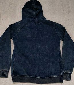 Trendy Denim Look Zip-Up Hoodie