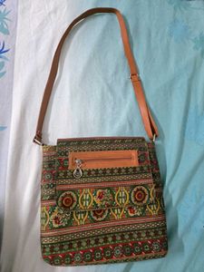 Vintage Printed Sling Bag with Adjustable Strap