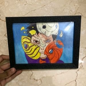Framed Obito Uchiha Handmade Art