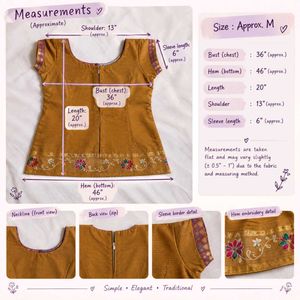 Elegant Mustard Yellow Blouse with Floral Border