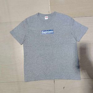 Supreme Grey Bandana Box Logo T-Shirt