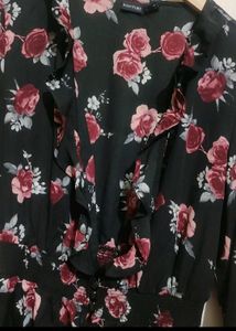 Black Dress Floral Print For 34 Bust