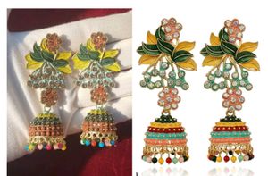 Boho Jhumka Earrings - Colorful