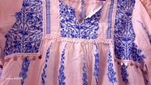 Blue and white boho kurta