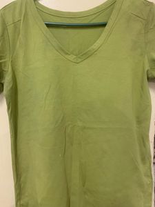 Lime Green V-Neck T-Shirt