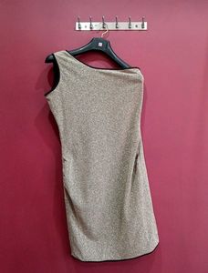 Shein Party One Shoulder Shimmer Bodycon Dress🤎