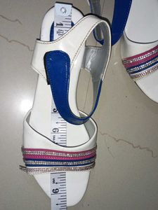 Sparkling White Wedge Sandals