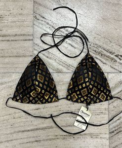 Stylish Black &amp; Gold Bikini Top