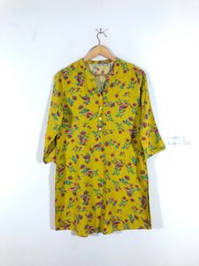 Lime Green Printed Short Kurta(Women’s)