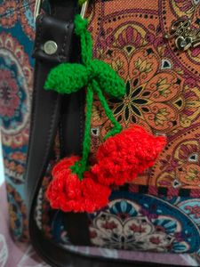 Cute Cherry Charm or hair tie